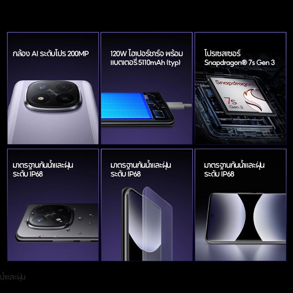 Xiaomi Redmi Note 14/13/12 Pro+ 5G 12+512GB 6.67" 1.5K 120Hz กล้องหลัก 200MP Snapdragon® 7s Gen 3