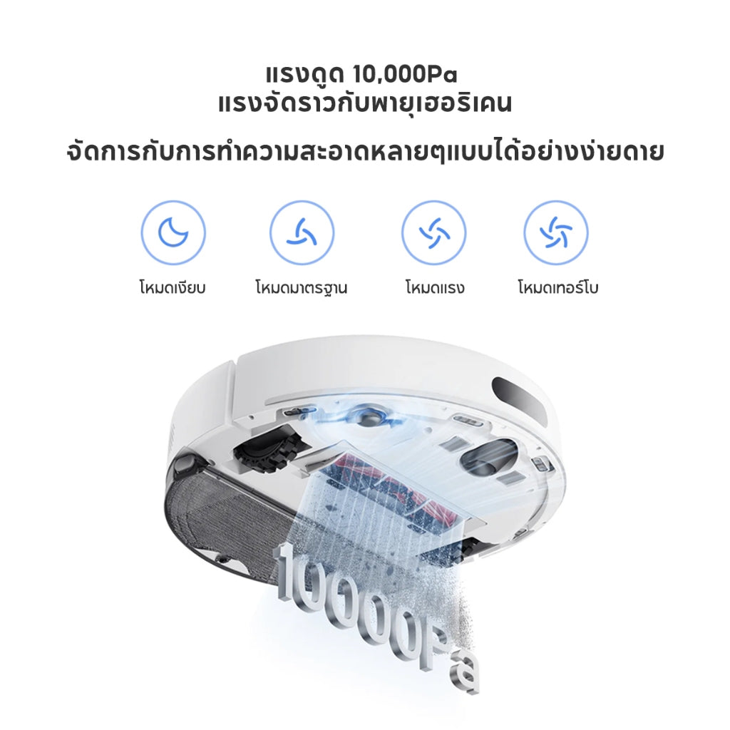 Xiaomi Robot Vacuum S40 10000Paระบบนำทางเลเซอร์ LDS เทคโนโลยีป้องกันผมพันแบบหลายมิติ ดูดฝุ่นและถูพื้นในเครื่องเดียว