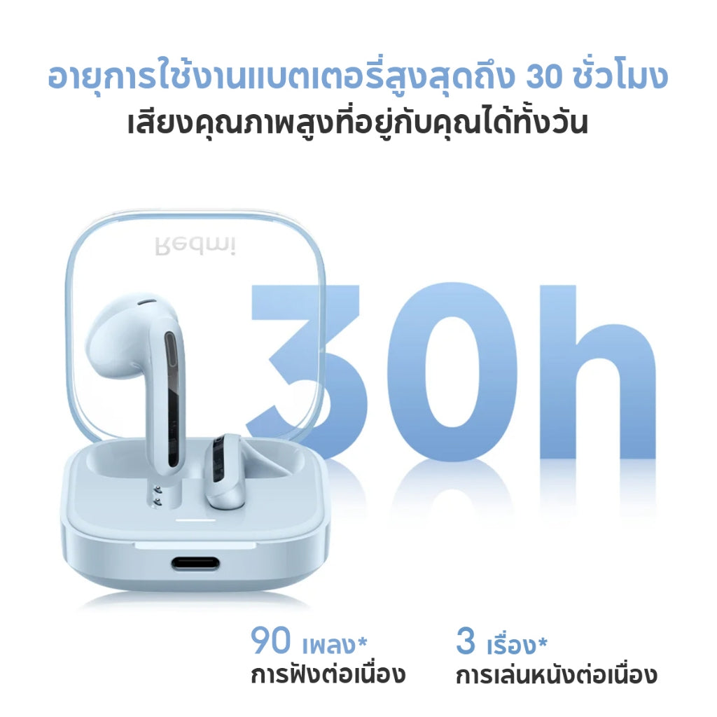 Xiaomi Redmi Buds 6 Active Wireless Bluetooth Earphone หูฟังบลูทูธไร้สาย ตัดเสียงรบกวนล้ำลึก เวลาเล่นสูงสุด 30h