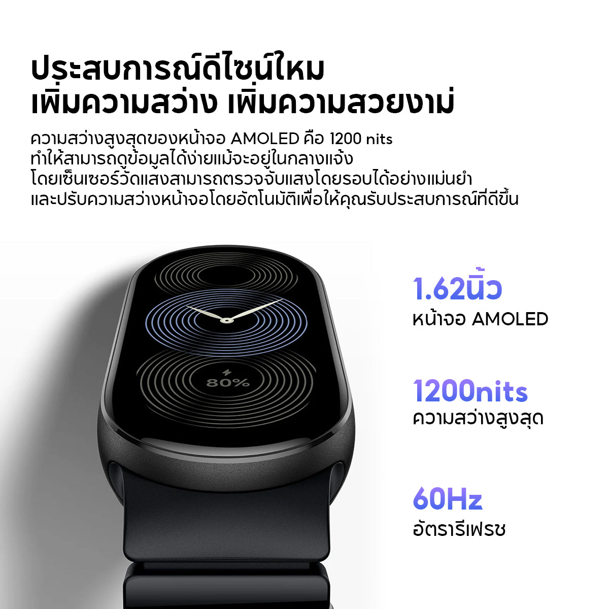 Xiaomi Band 9 Smart นาฬิกาสมาร์ทวอทช์ การวัดออกซิเจนในเลือด หน้าจอ1.62" 60Hz AMOLED การปรับความสว่างได้อัจฉริยะ