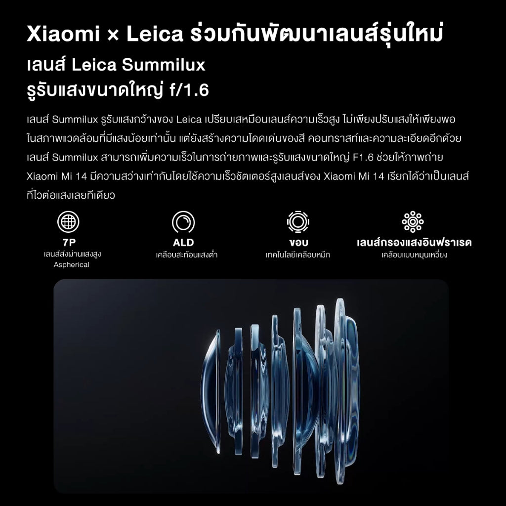 Xiaomi 14 12+512 | โทรศัพท์มือถือ เลนส์ Leica Summilux Snapdragon 8 Gen 3 กล้อง 50 MP ประกันหน้าจอ 6 เดือน