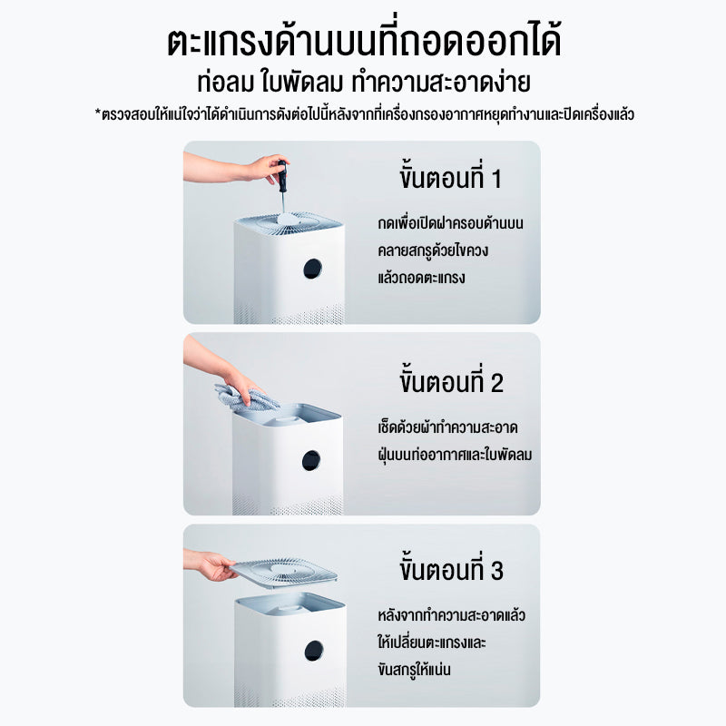 Xiaomi Mi Smart Air Purifier 4 เครื่องฟอกอากาศ กำจัดฟอร์มาลดีไฮด์/PM2.5 เหมาะพื้นที่ 28-48㎡ เสียงรบกวนต่ำ 32.1dB