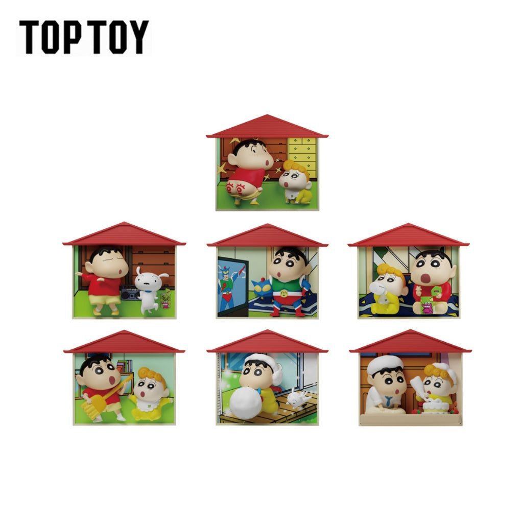 [6 Blind Boxes] TOPTOY x CRAYON SHINCHAN Nohara Family Series Figures Blind Box ของเล่นฟิกเกอร์