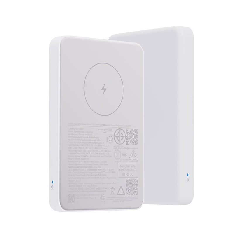 Xiaomi Magnetic Power Bank 5000mAh พาวเวอร์แบงค์ แบตสำรอง การชาร์จไร้สายอัตโนมัติ ความจุสูง 5000mAh
