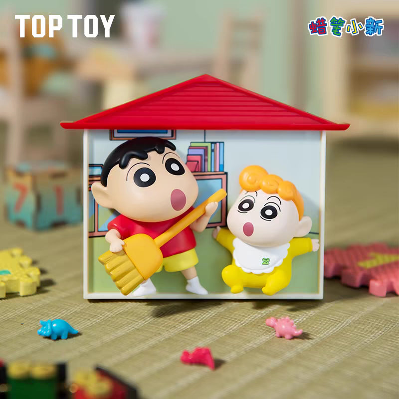 [6 Blind Boxes] TOPTOY x CRAYON SHINCHAN Nohara Family Series Figures Blind Box ของเล่นฟิกเกอร์