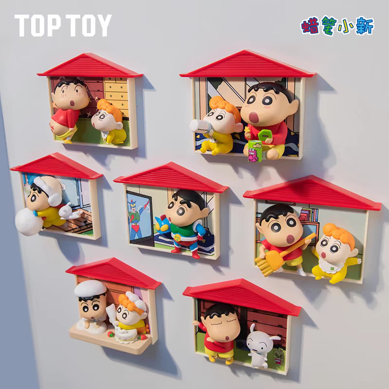 [6 Blind Boxes] TOPTOY x CRAYON SHINCHAN Nohara Family Series Figures Blind Box ของเล่นฟิกเกอร์