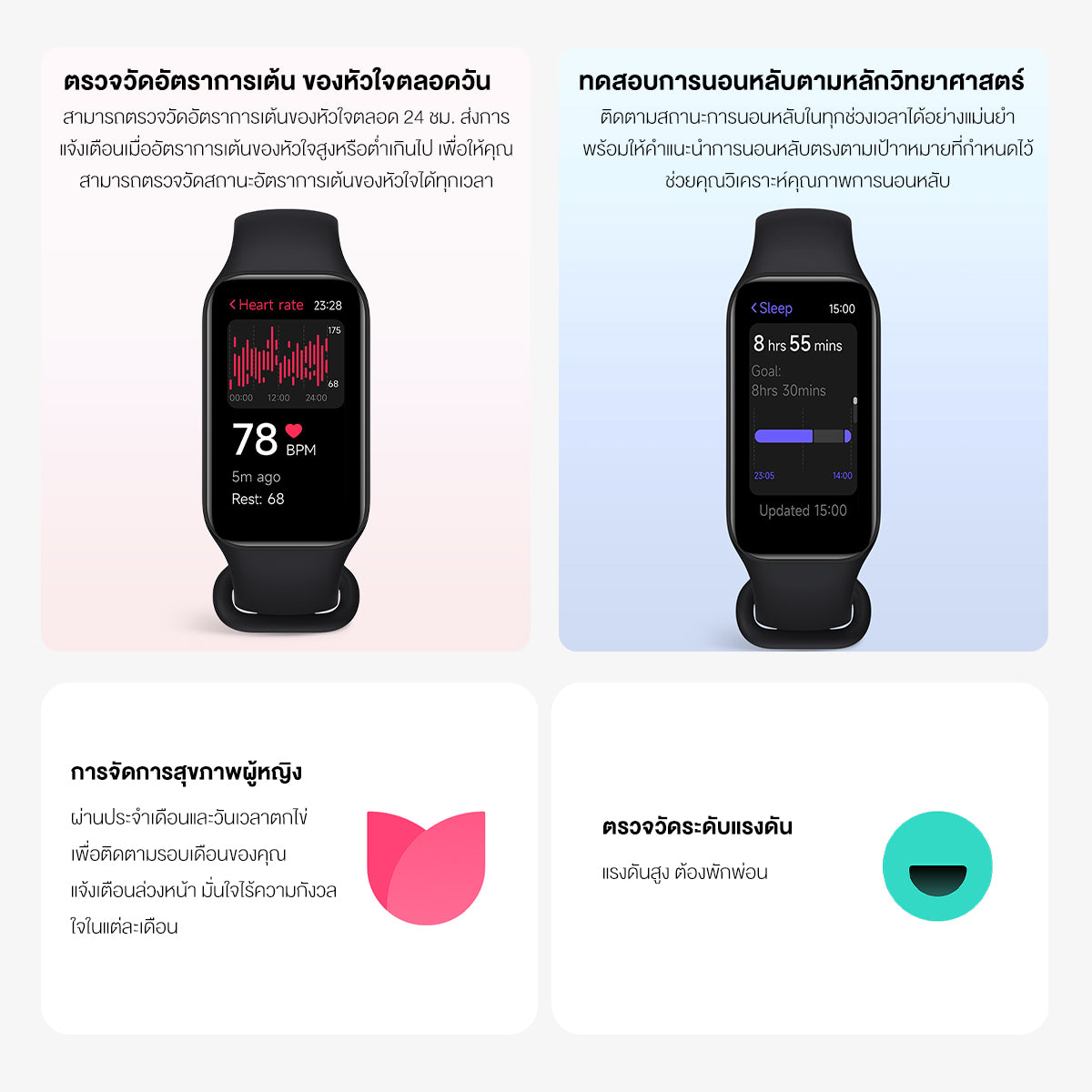 Xiaomi Mi Band 8 Active Smart Band8 นาฬิกาสมาร์ทวอทช์ จอแสดงผล 1.47" การวัดออกซิเจนในเลือด smart watch