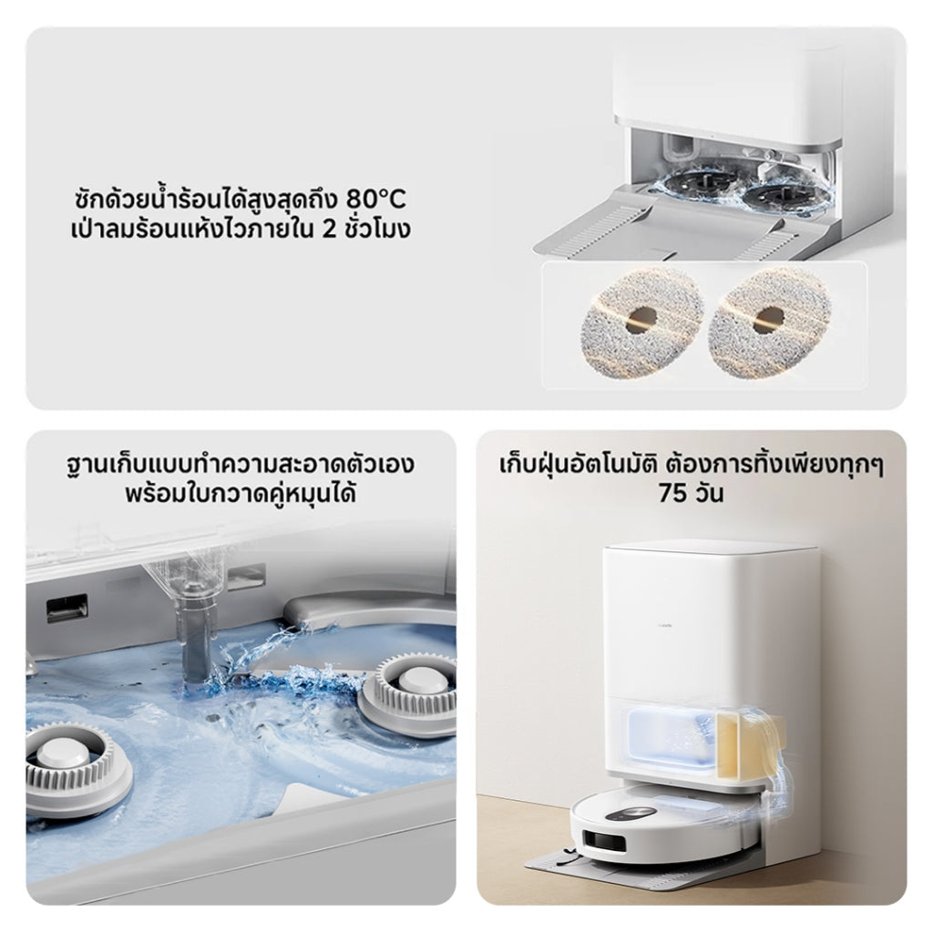 Xiaomi Robot Vacuum 5 20000Pa เรดาร์ DToF อัจฉริยะปรับยืด-หดได้ ระบบหลบหลีกสิ่งกีดขวาง S-Cross™ ป้องกันพันกัน