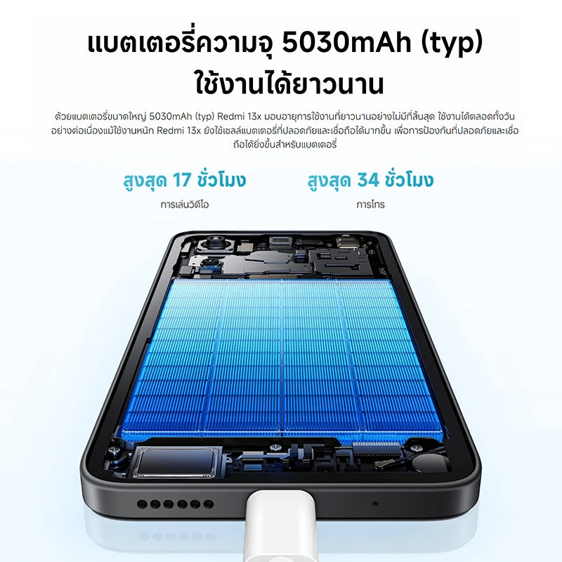 Redmi 13x 8+256 กล้องคมชัดพิเศษ 108MP |จอใหญ่คมชัด 6.79 นิ้ว|แบตเตอรี่อึดทนทั้งวัน ชาร์จเร็ว 33W