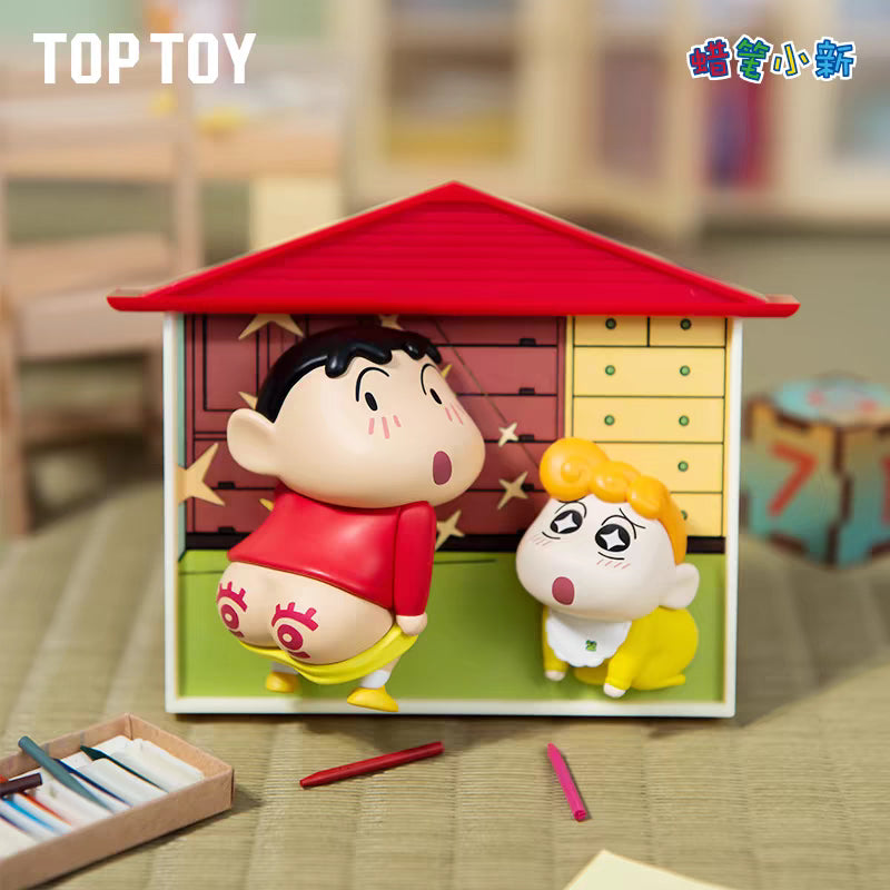[6 Blind Boxes] TOPTOY x CRAYON SHINCHAN Nohara Family Series Figures Blind Box ของเล่นฟิกเกอร์