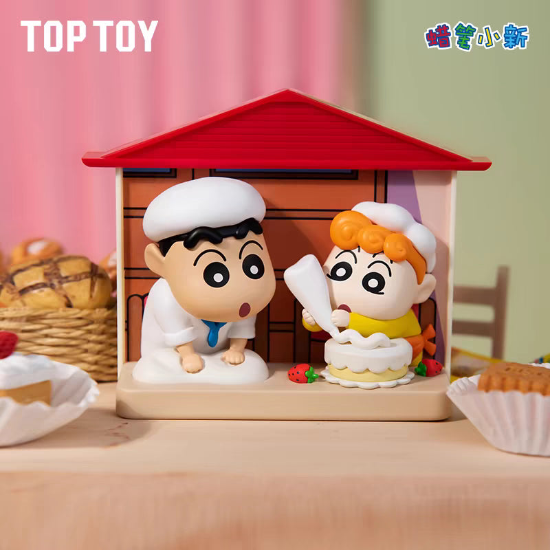 [6 Blind Boxes] TOPTOY x CRAYON SHINCHAN Nohara Family Series Figures Blind Box ของเล่นฟิกเกอร์