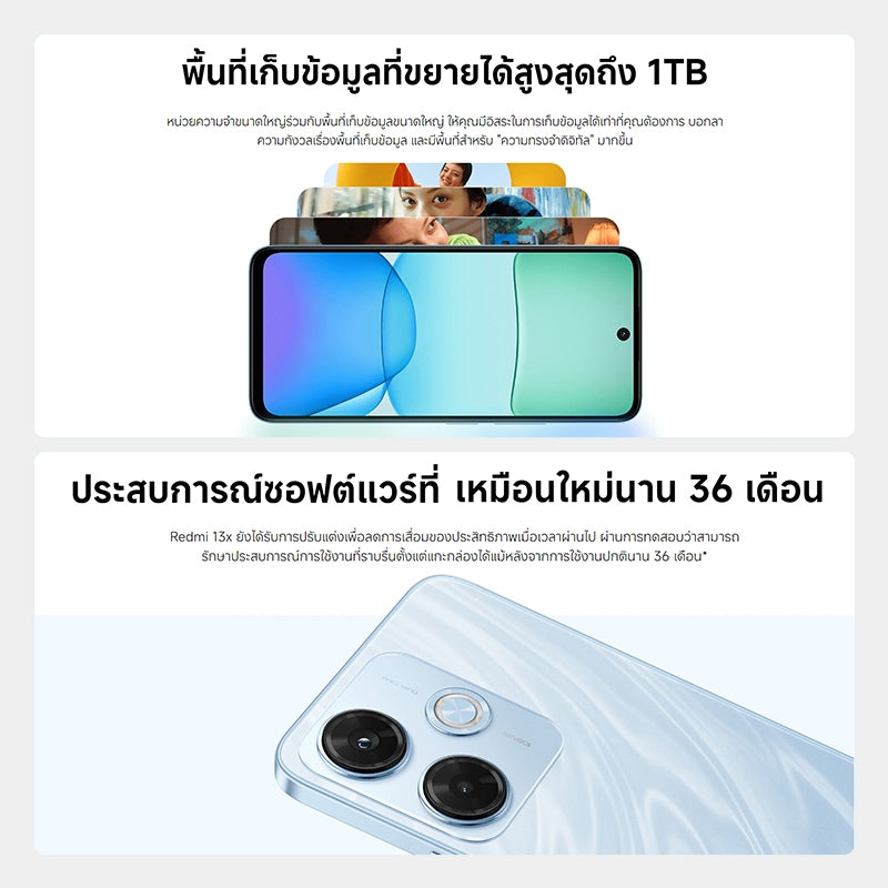 Redmi 13x 8+256 กล้องคมชัดพิเศษ 108MP |จอใหญ่คมชัด 6.79 นิ้ว|แบตเตอรี่อึดทนทั้งวัน ชาร์จเร็ว 33W