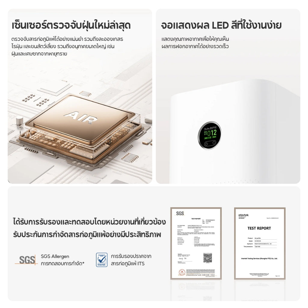 [NEW] Xiaomi Air Purifier 6 ระบบเซ็นเซอร์ 5 ตัวที่อัปเกรดแล้ว ระบบฟอกอากาศแบบคอมโพสิต 5 ชั้น จอ LCD สี