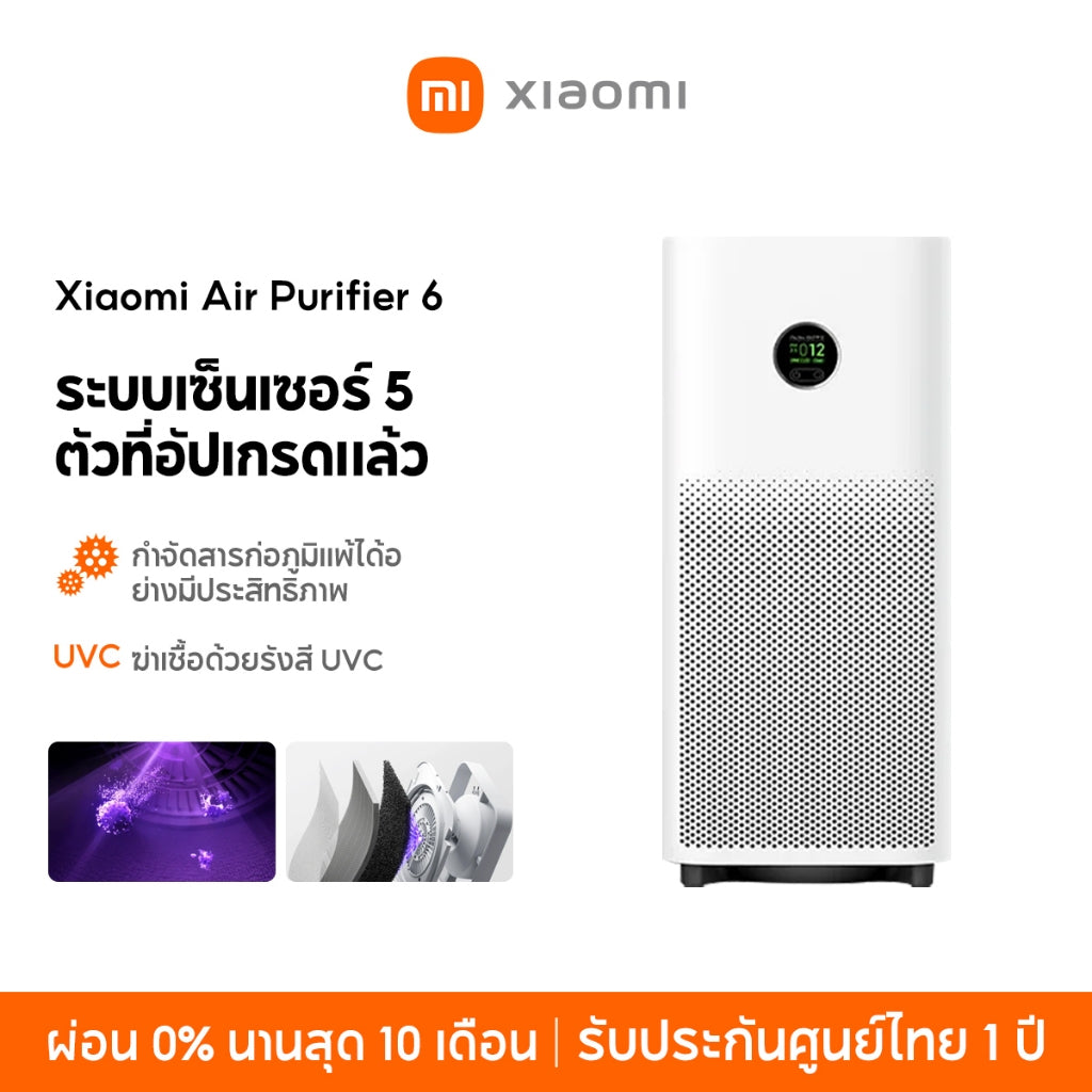 [NEW] Xiaomi Air Purifier 6 ระบบเซ็นเซอร์ 5 ตัวที่อัปเกรดแล้ว ระบบฟอกอากาศแบบคอมโพสิต 5 ชั้น จอ LCD สี