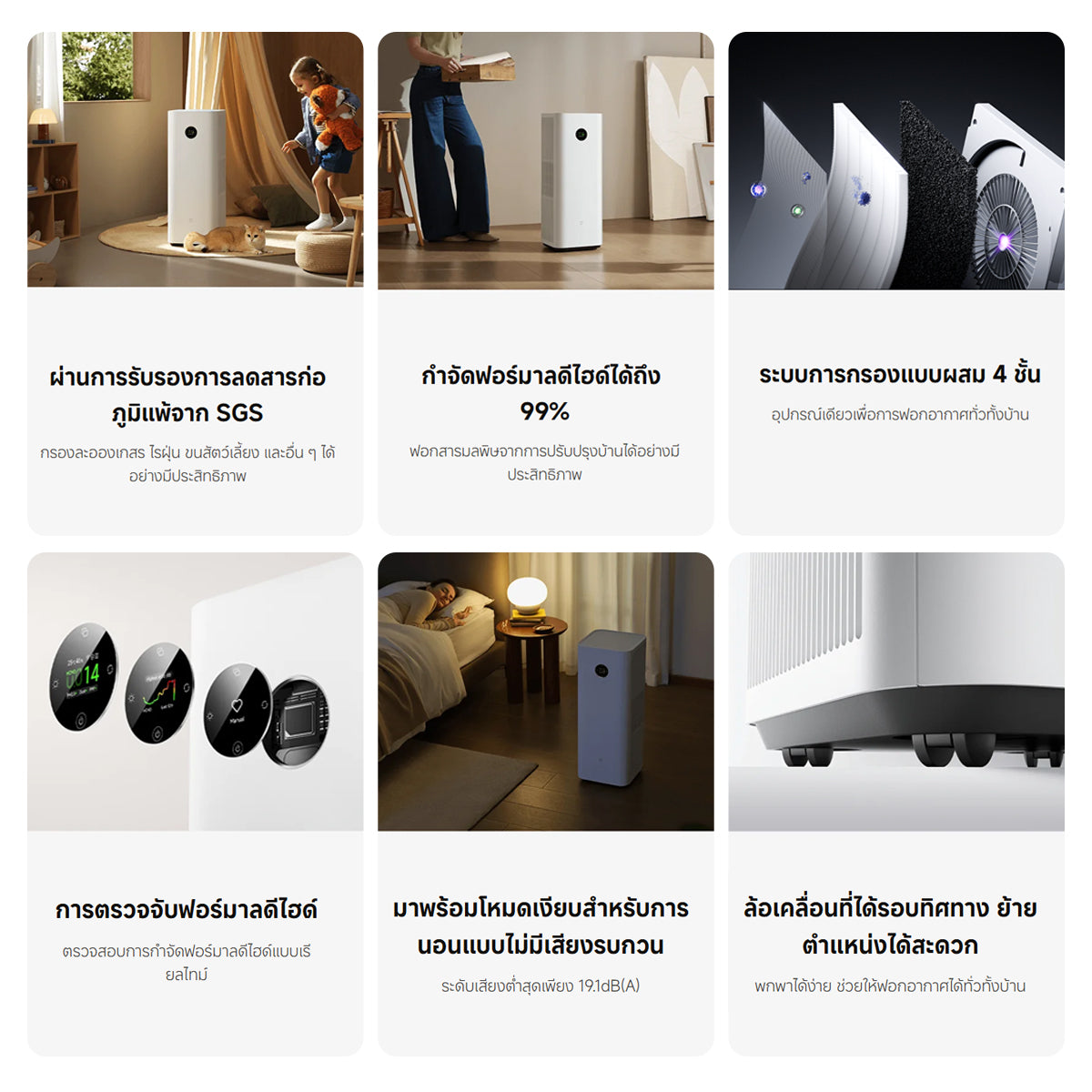 [NEW] Mijia Smart Air Purifier Max โครงสร้างฟิลเตอร์คู่ใบพัดนวัตกรรม ระบบเซ็นเซอร์ความละเอียดสูง 6 ระบบ หน้าจอ LCD สี